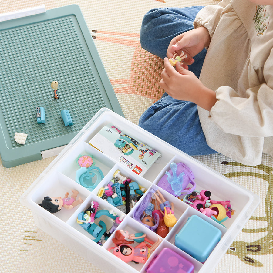 3 LAYER ADJUSTABLE BUILDING BLOCKS STORAGE BOX