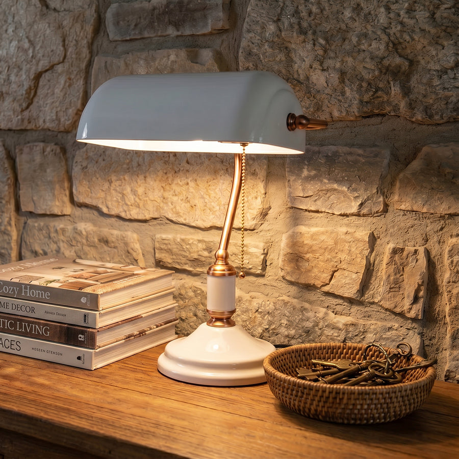 Office Desk Bankers Lamp White