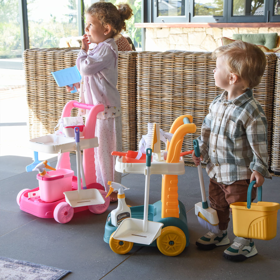 CLEANTIME 11 PCS TROLLEY SET (PINK)