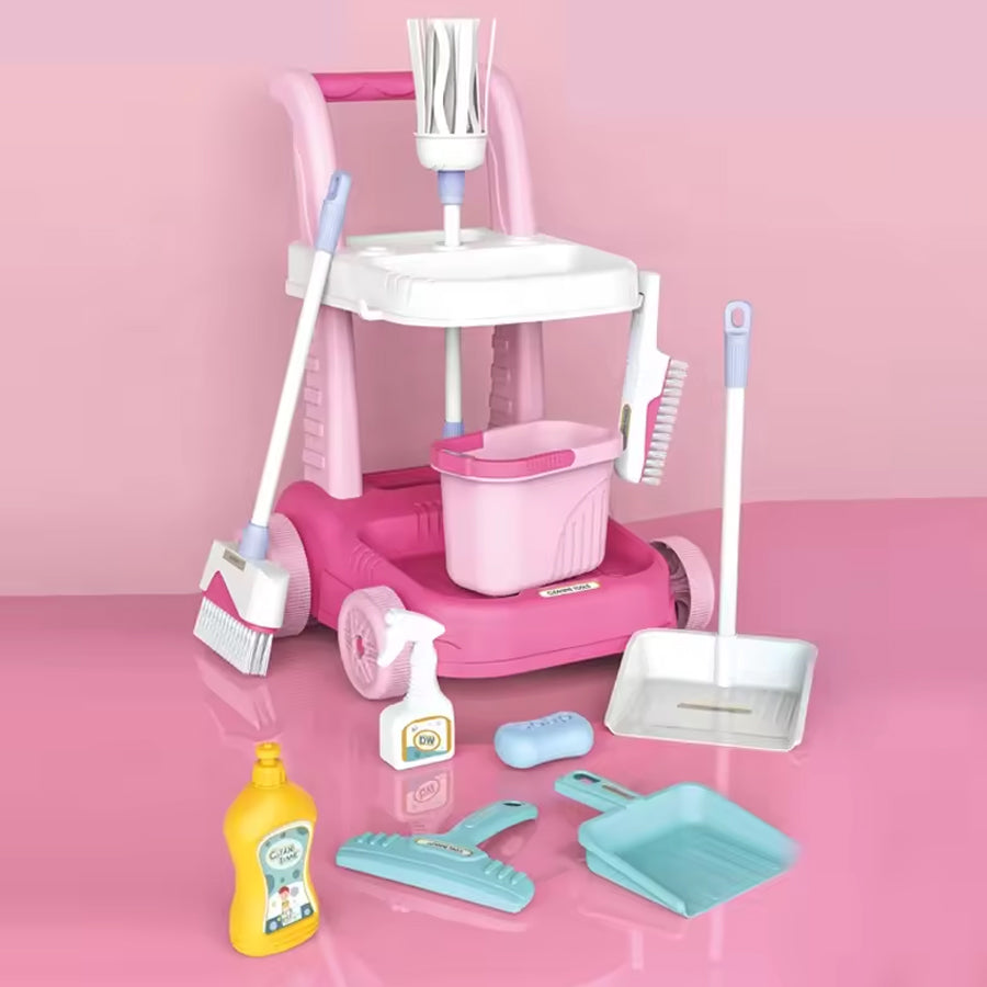 CLEANTIME 11 PCS TROLLEY SET (PINK)