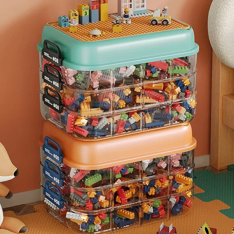 MULTI STACKABLE 3 LAYER BUILDING BLOCKS ORGANIZER