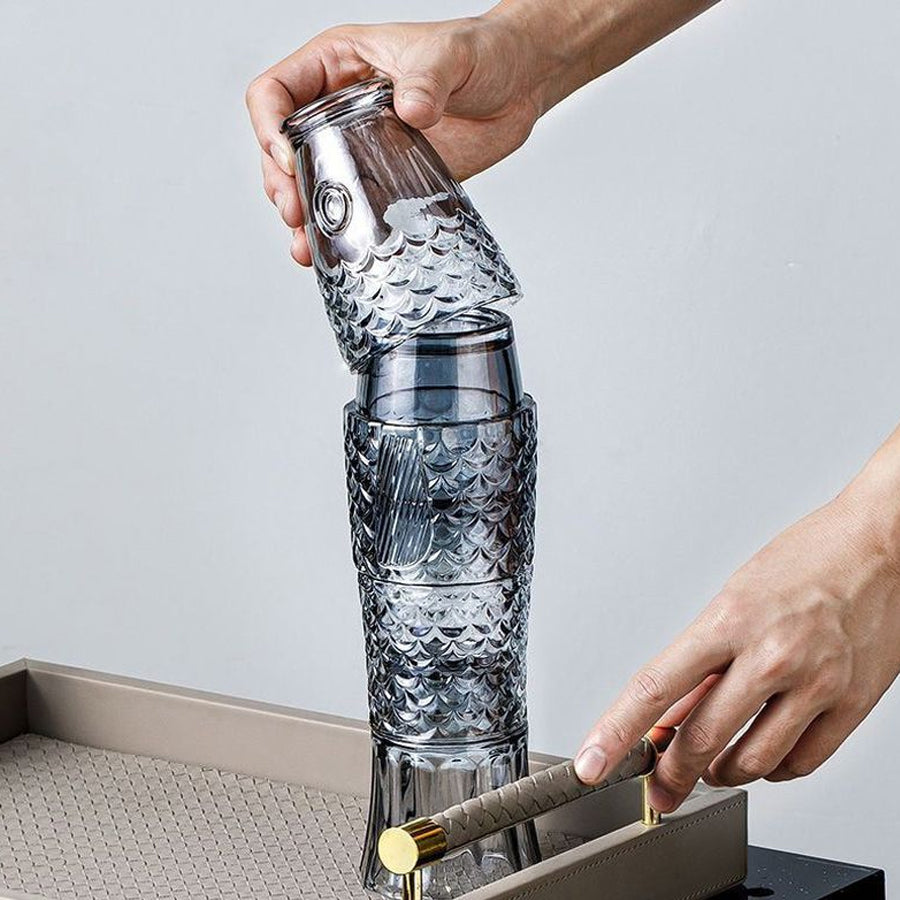 FISH STACKABLE DRINKING GLASSES
