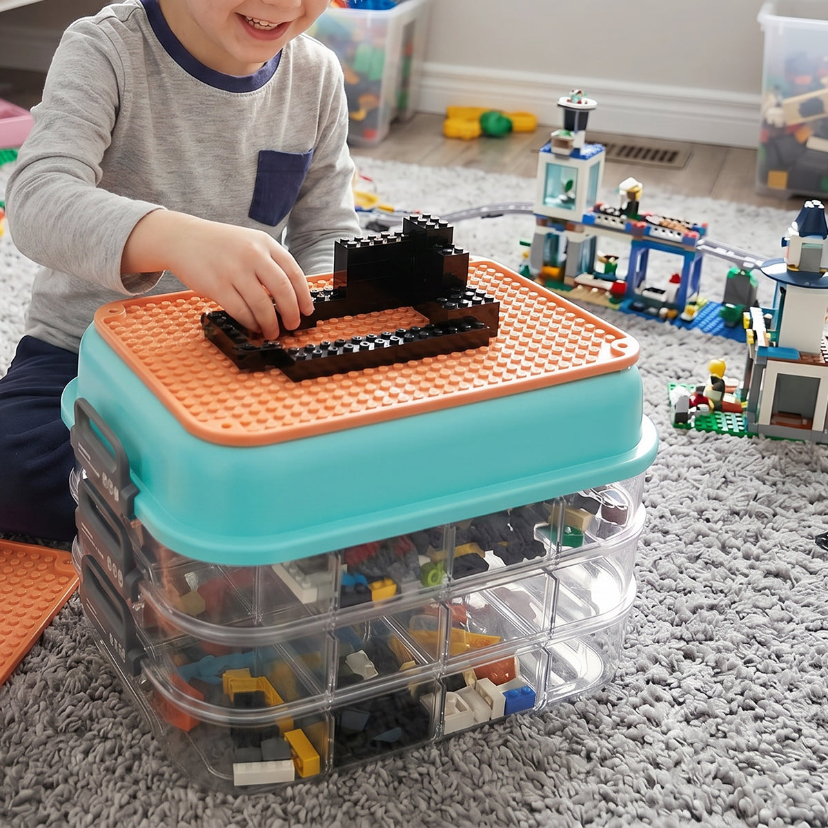 Multi Stackable 3 Layer Block Organizer