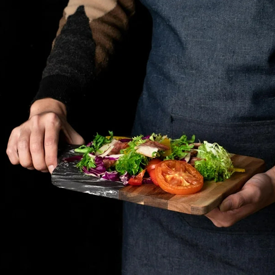 Marble and Wood cutting board (33.5 x 21.3CM)