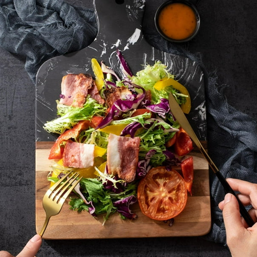 Marble and Wood cutting board (33.5 x 21.3CM)