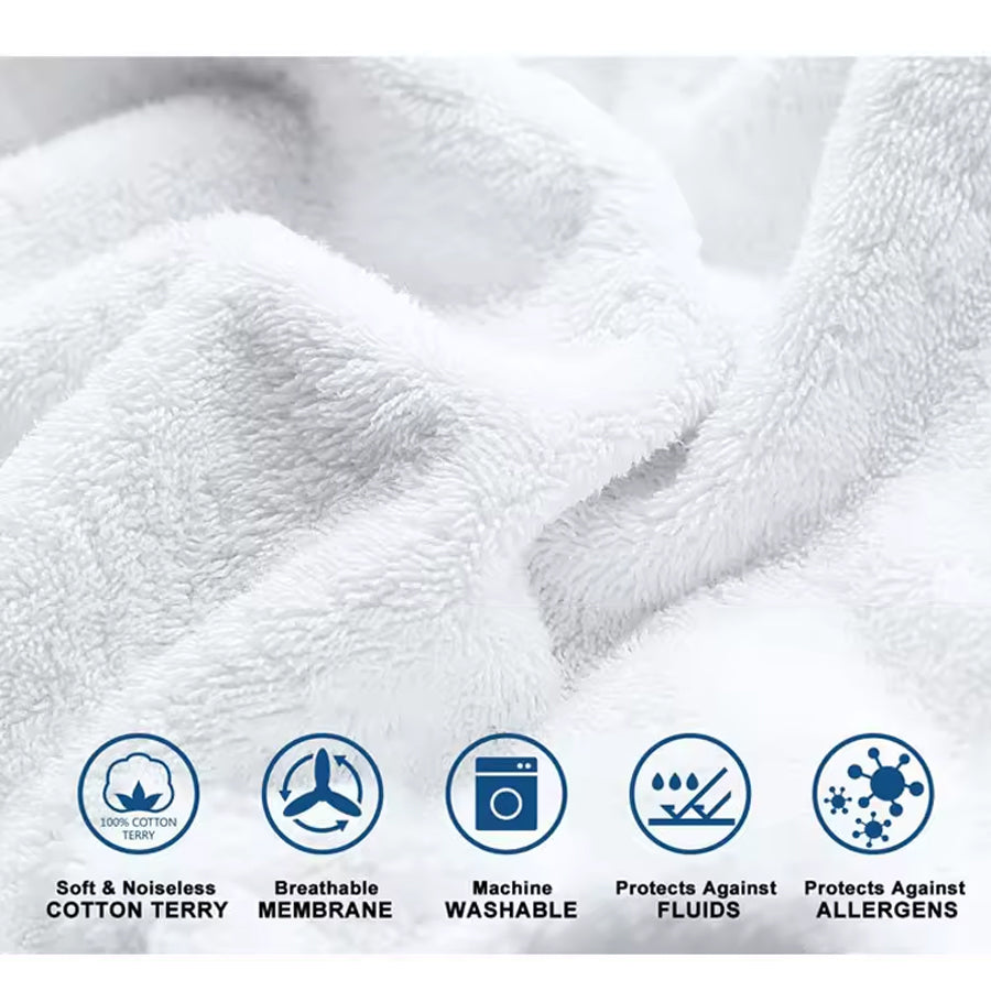 COTTON WATERPROOF FITTED SHEET MATTRESS PROTECTOR