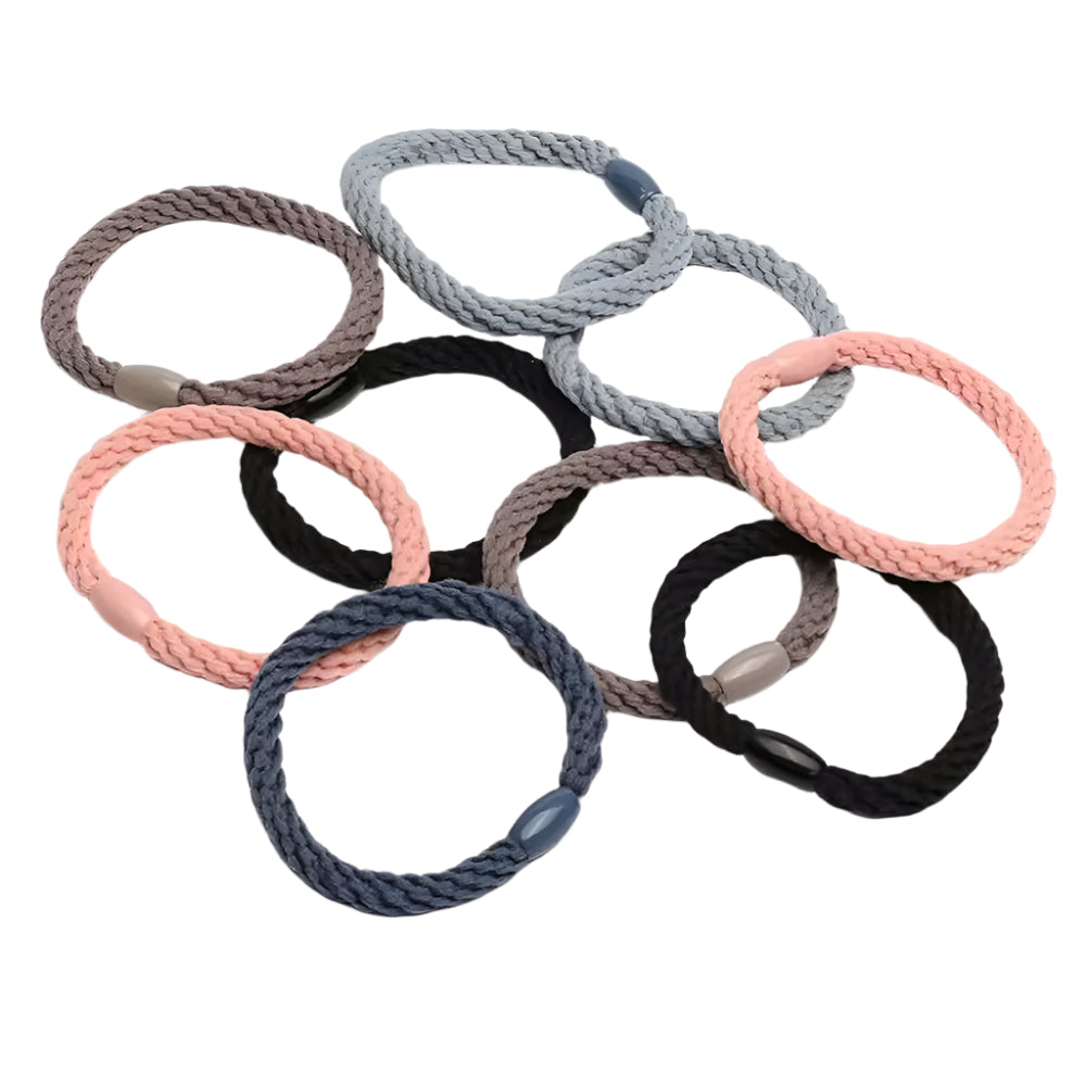 BRAIDED ELASTIC HAIR TIES (10 PACK)