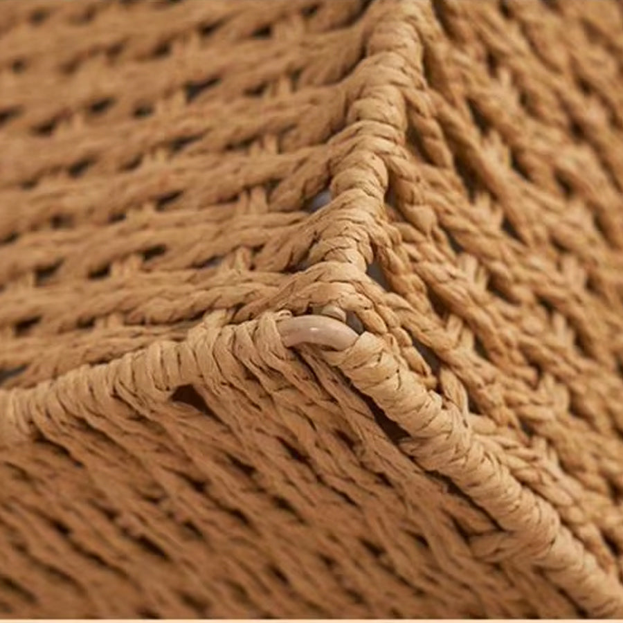 WOVEN WICKER STORAGE BASKET