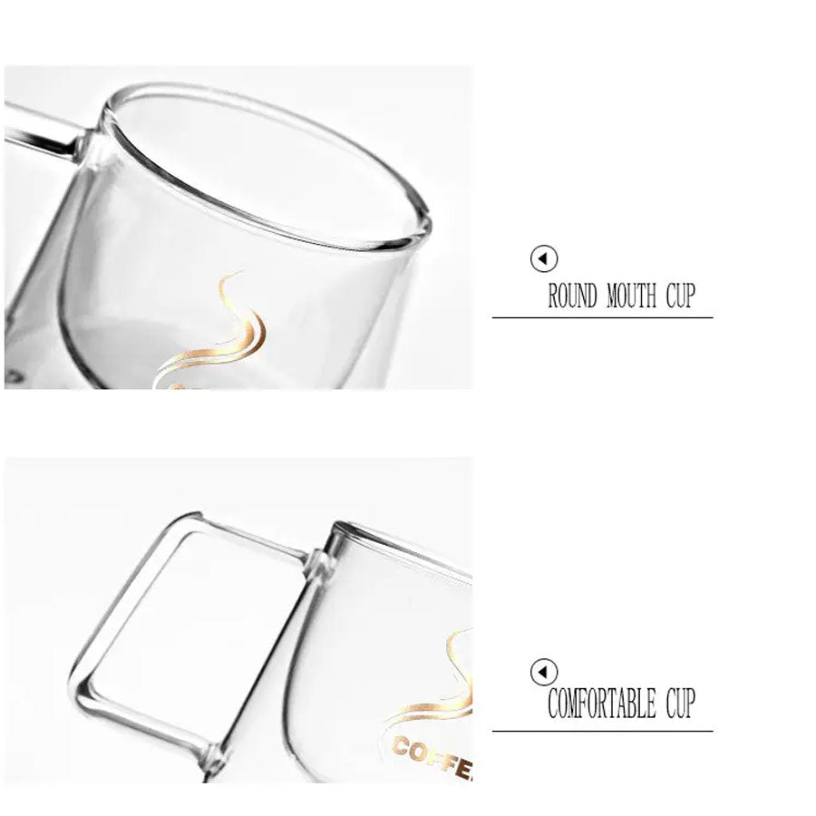 DOUBLE WALL COFFEE GLASS - 200ML - SET OF 4