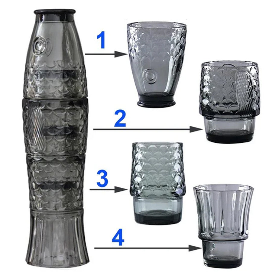 FISH STACKABLE DRINKING GLASSES