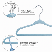 Beano Velvet Baby and Kids Hangers (Blue) 20 Pack
