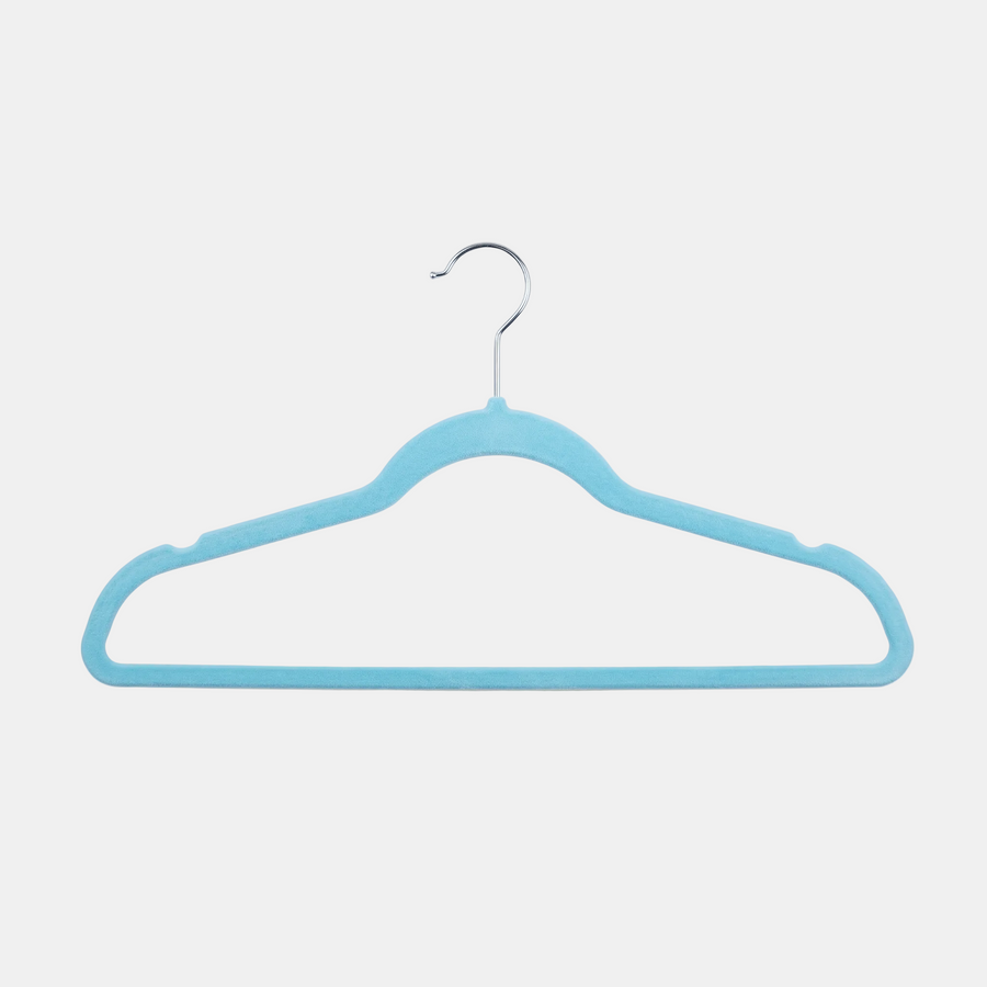 Beano Velvet Baby and Kids Hangers (Blue) 20 Pack