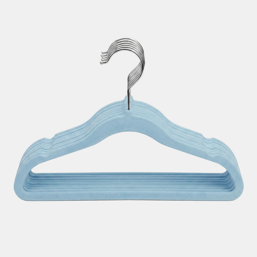 Beano Velvet Baby and Kids Hangers (Blue) 20 Pack