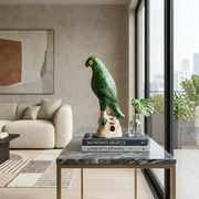 Emerald Green Parrot Sculpture - Large