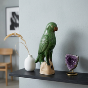 Emerald Green Parrot Sculpture - Large