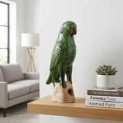 Emerald Green Parrot Sculpture - Large