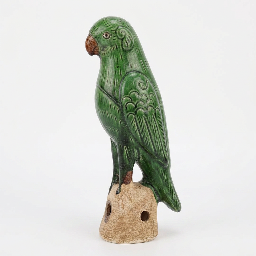 Emerald Green Parrot Sculpture - Medium