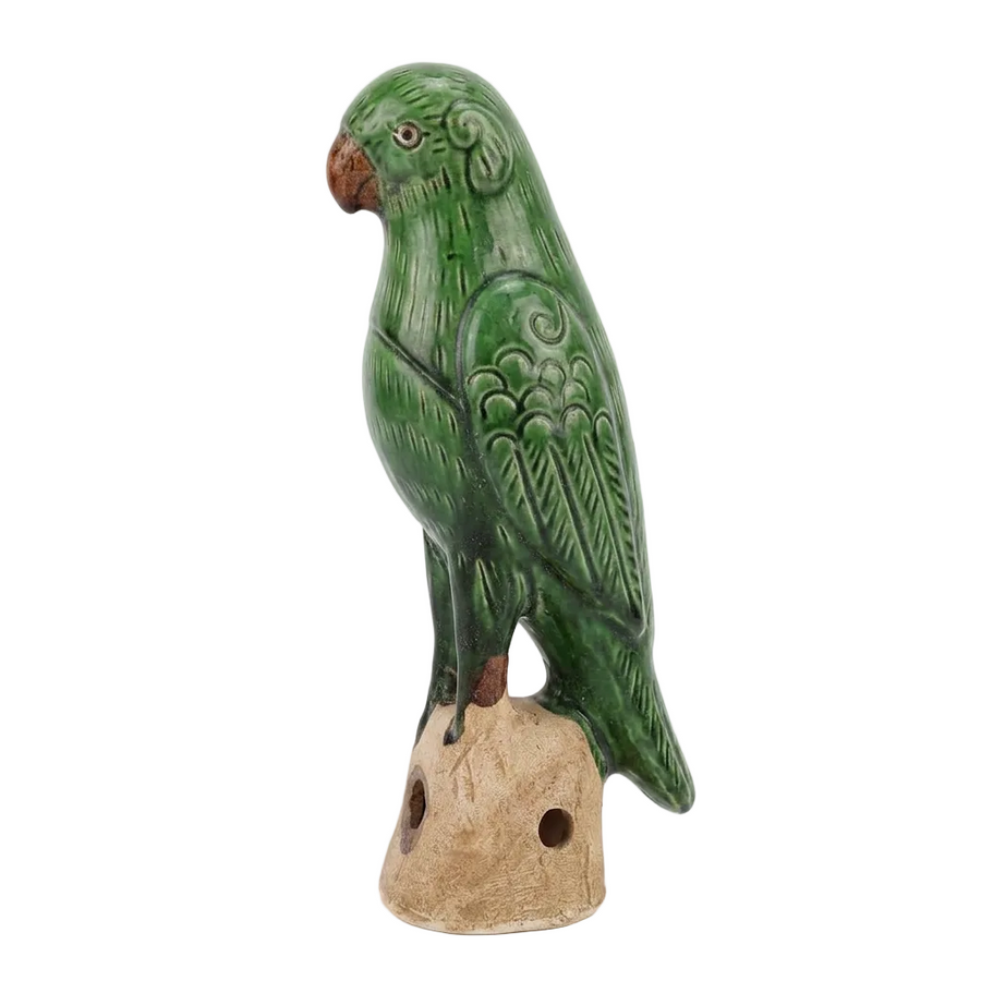 Emerald Green Parrot Sculpture - Medium
