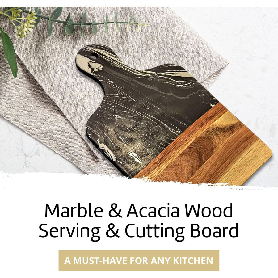 Marble and Wood cutting board (33.5 x 21.3CM)