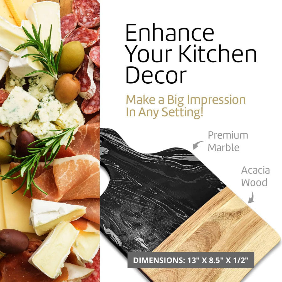 Marble and Wood cutting board (33.5 x 21.3CM)