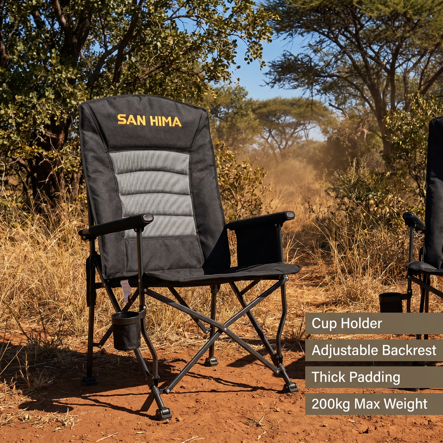 SAN HIMA FOLDING CAMPING CHAIR THICK PADDING RECLINER