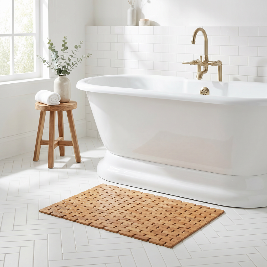 Bamboo Non Slip Bath and Shower Mat