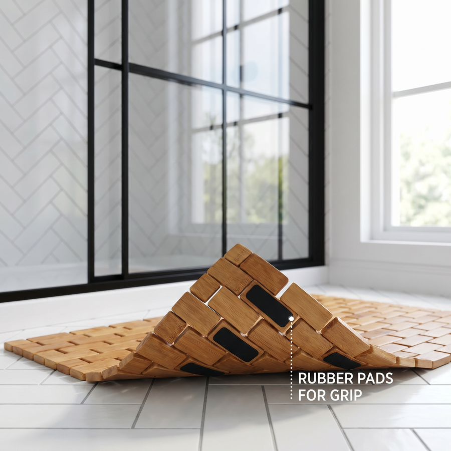 Bamboo Non Slip Bath and Shower Mat