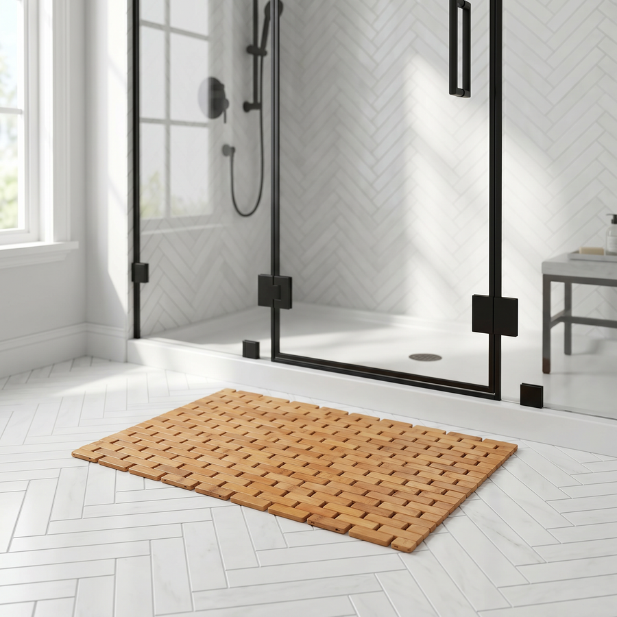 Bamboo Non Slip Bath and Shower Mat