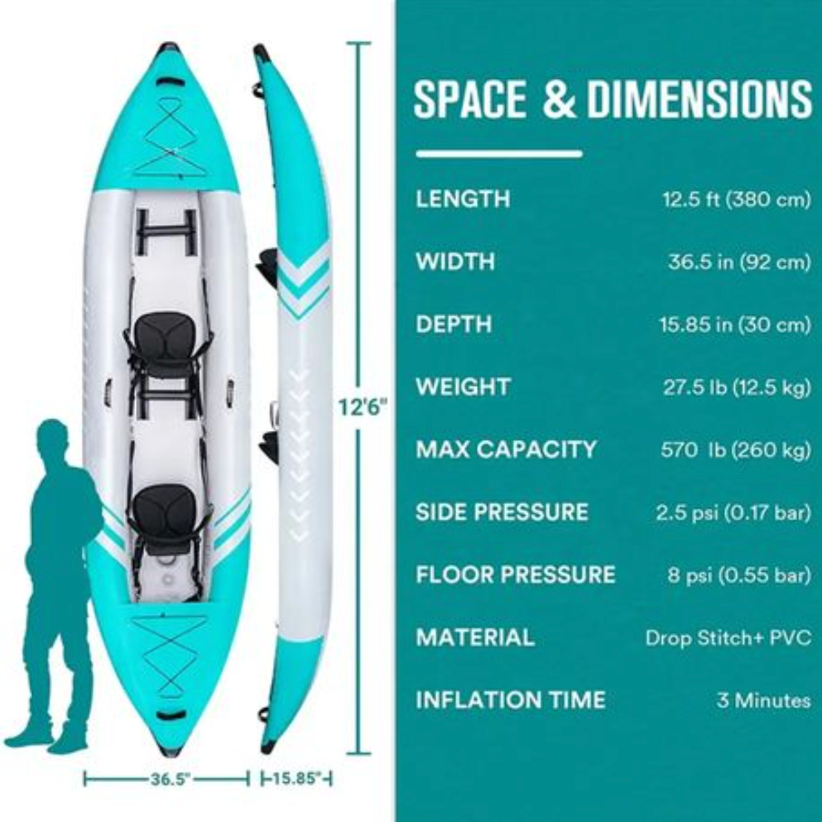 INFLATABLE 2 SEAT KAYAK FK-004