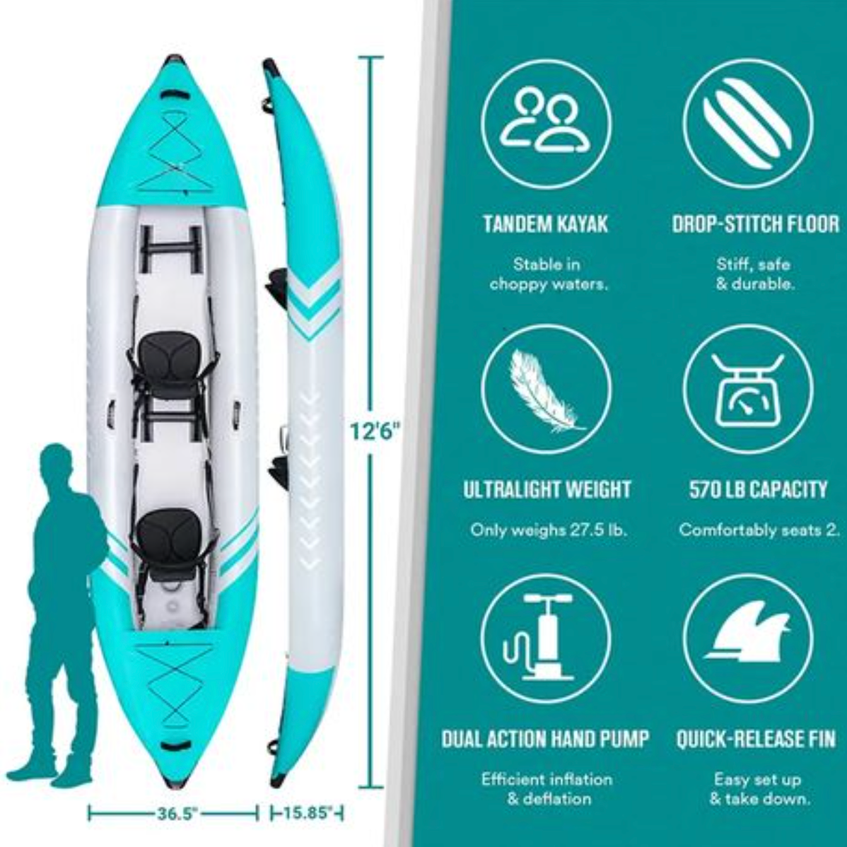 INFLATABLE 2 SEAT KAYAK FK-004