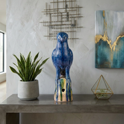 Cobolt Blue Parrot Sculpture - Large