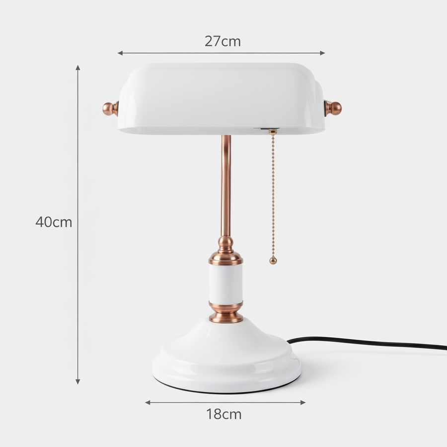 Office Desk Bankers Lamp White