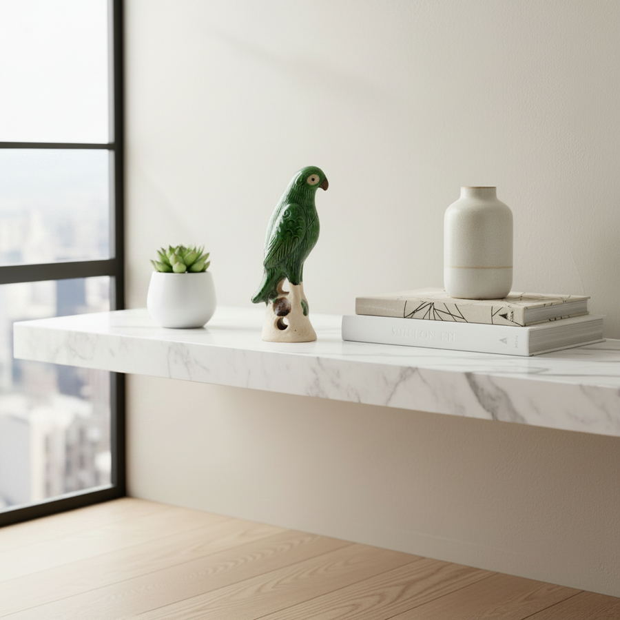 Emerald Green Parrot Sculpture - Small