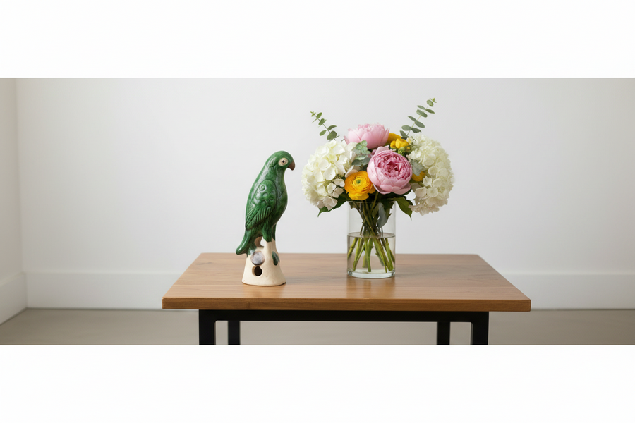 Emerald Green Parrot Sculpture - Small