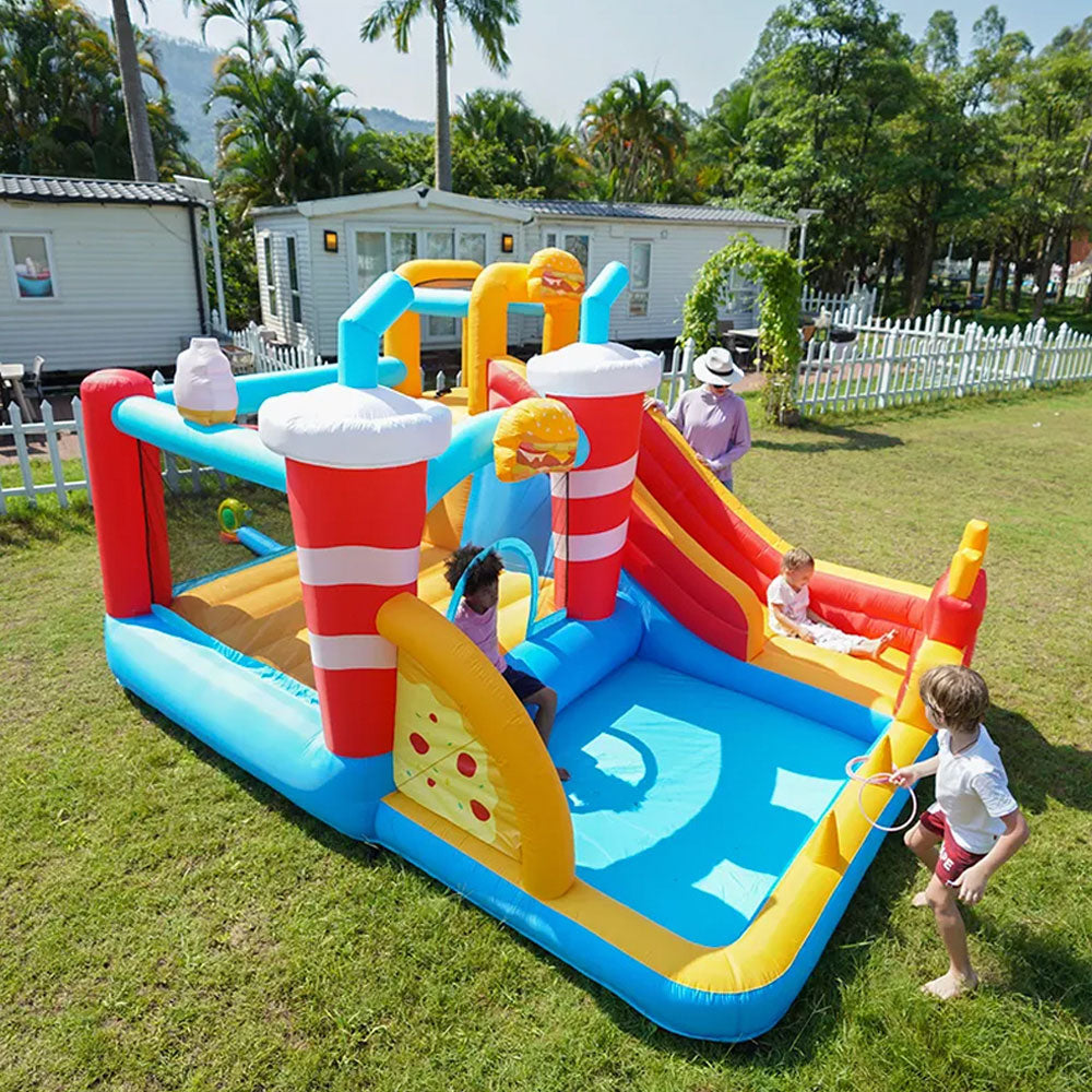 SNACKLAND INFLATABLE JUMPING CASTLE AND SLIDE (82080)