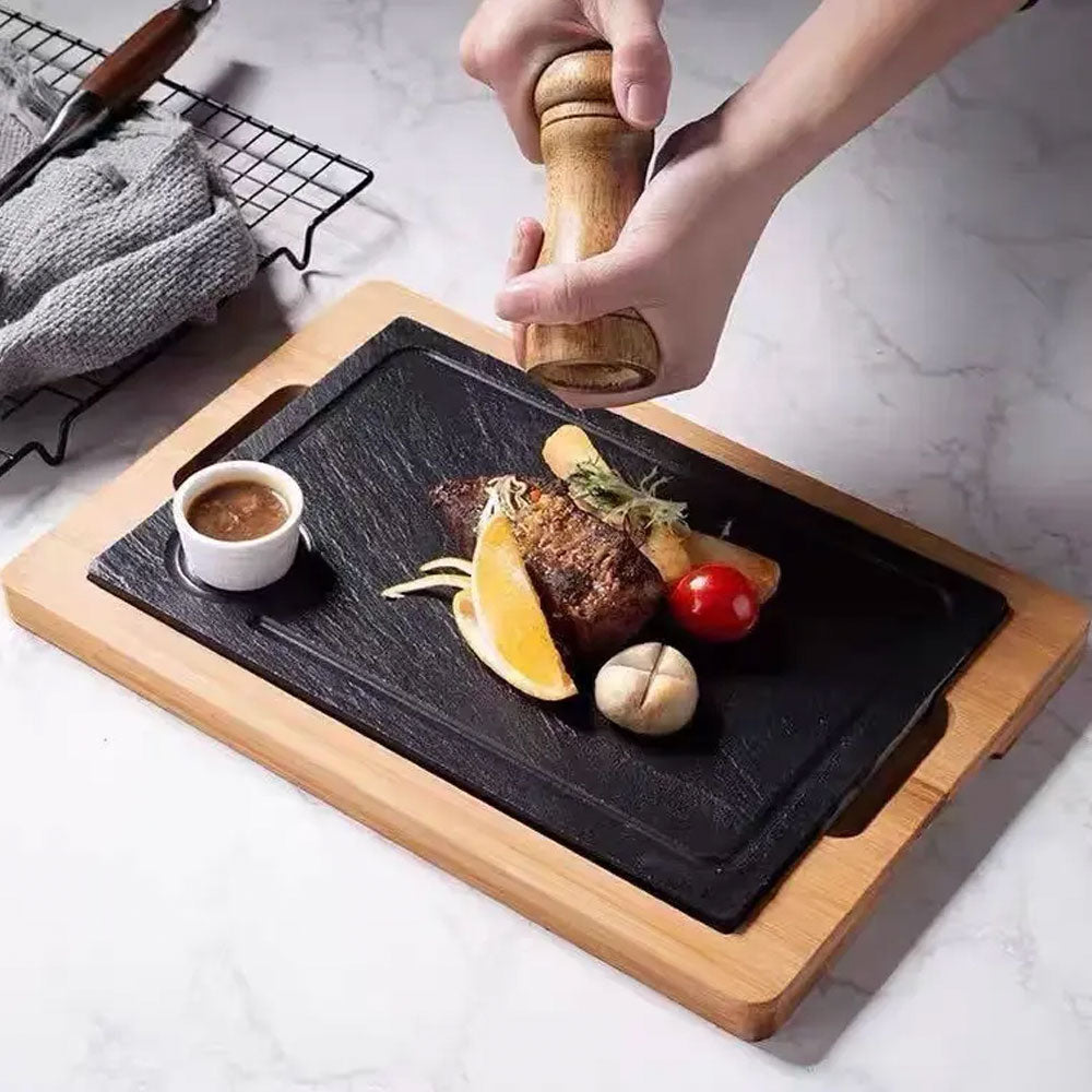 STONE STEAK PLATE AND TRAY