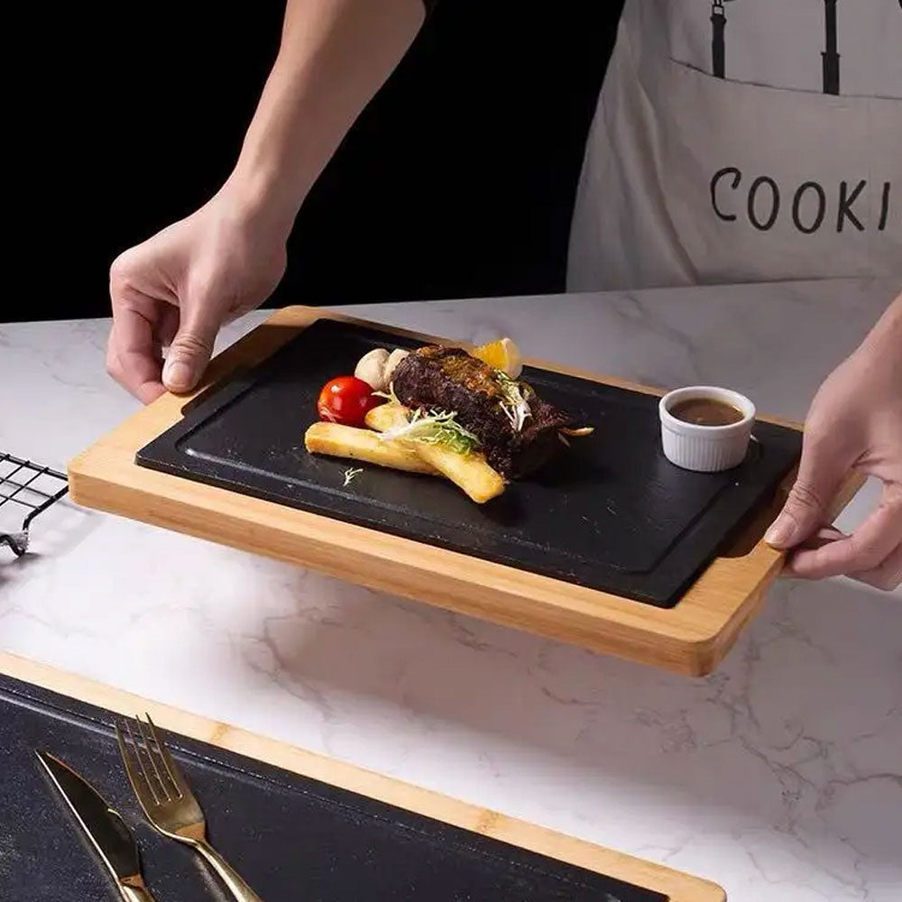STONE STEAK PLATE AND TRAY