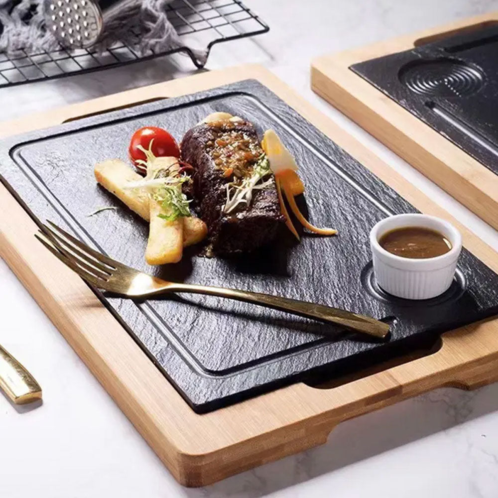 STONE STEAK PLATE AND TRAY
