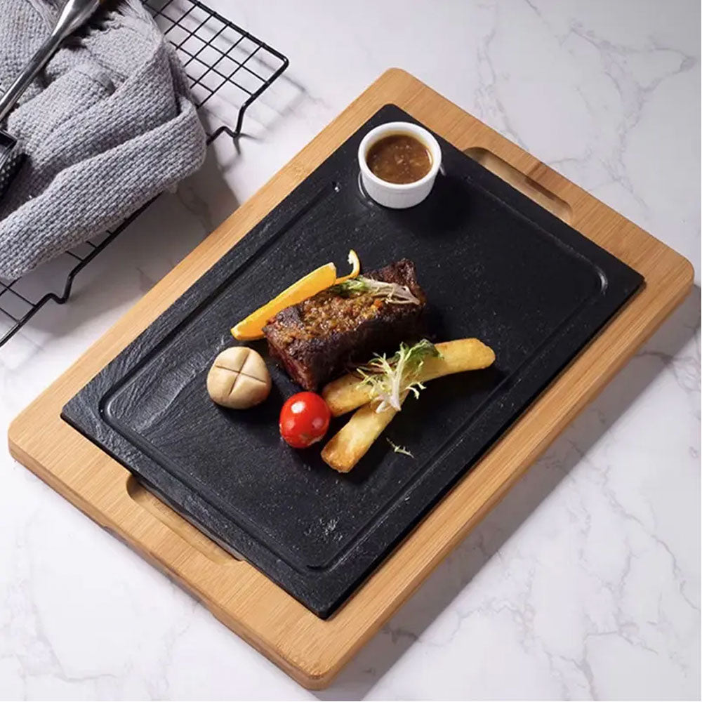 STONE STEAK PLATE AND TRAY