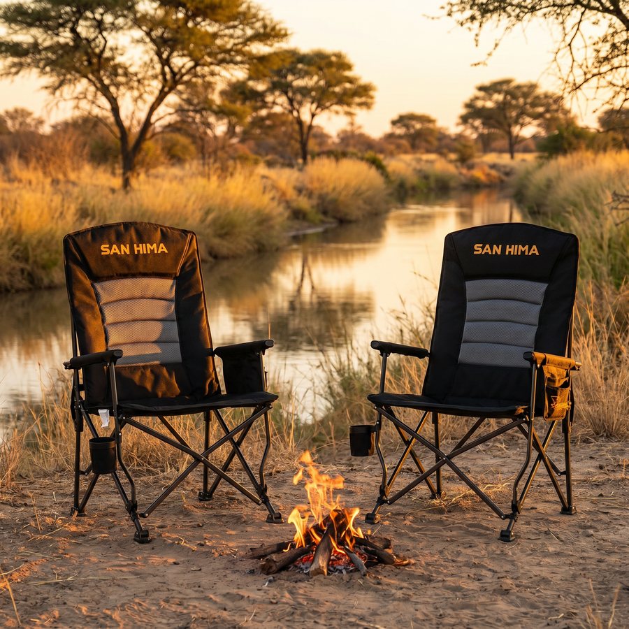 SAN HIMA FOLDING CAMPING CHAIR THICK PADDING RECLINER