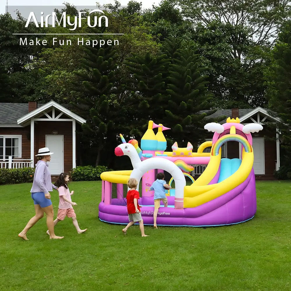 THE UNICORN PALACE JUMPING CASTLE AND SLIDE