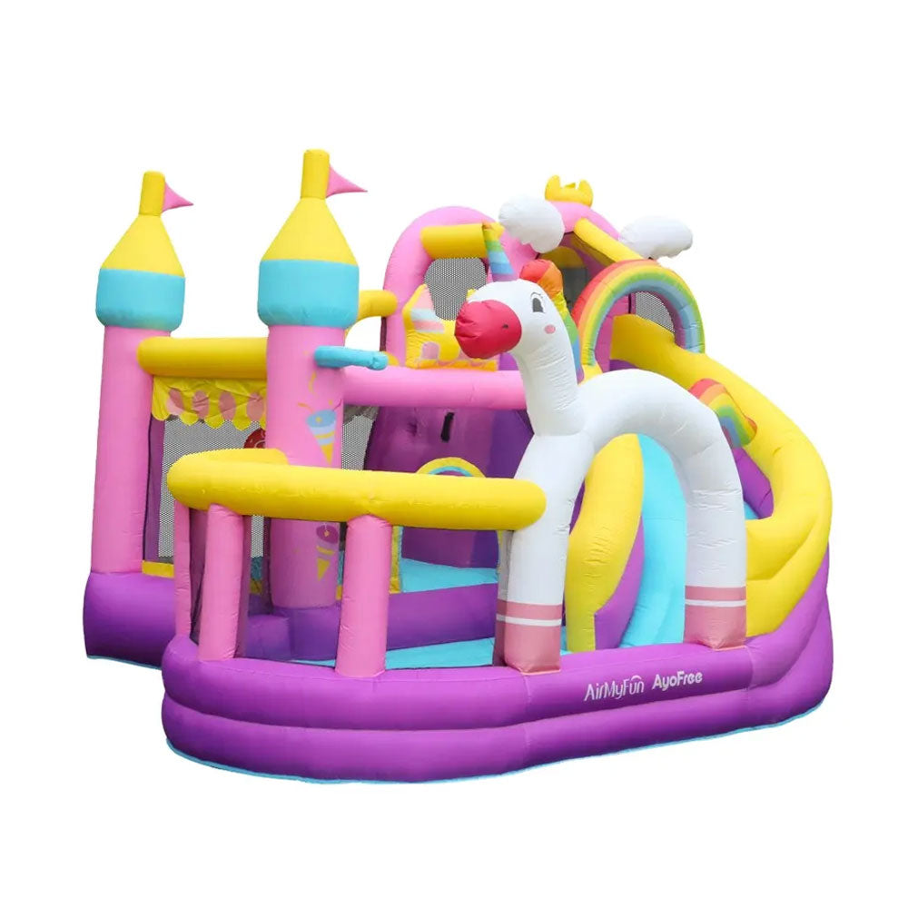 THE UNICORN PALACE JUMPING CASTLE AND SLIDE