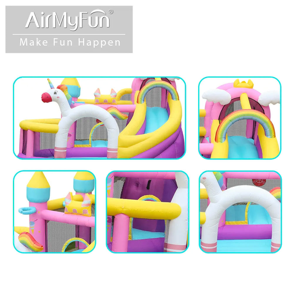 THE UNICORN PALACE JUMPING CASTLE AND SLIDE