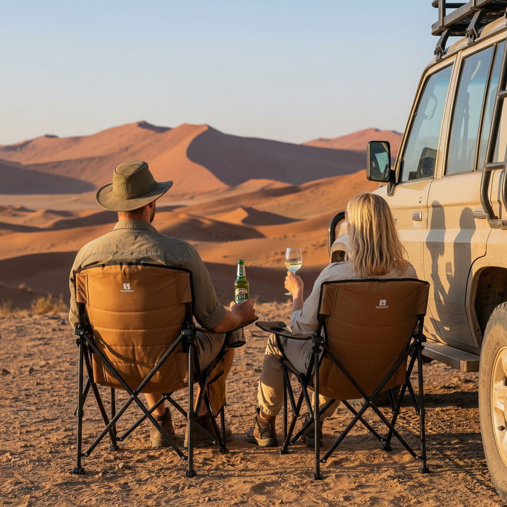 Deadtree Deluxe Reclining Folding Camping Chair with Padding (Brown) - 2 Pack