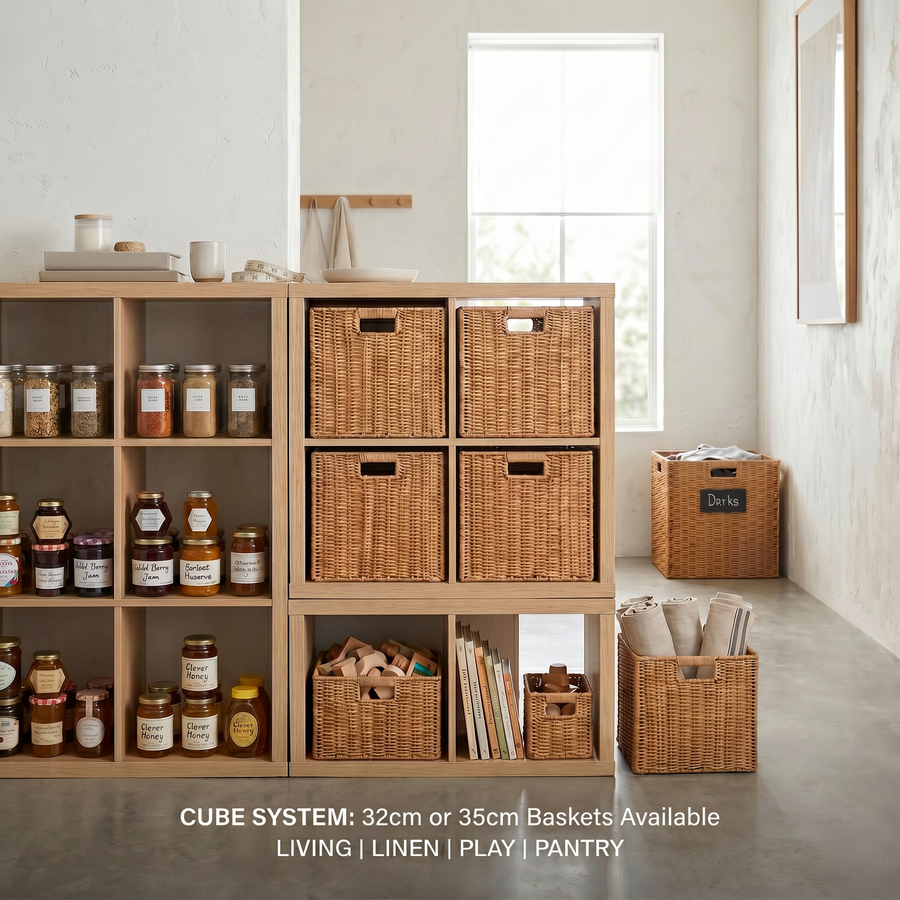 Square Woven Wicker Storage Basket