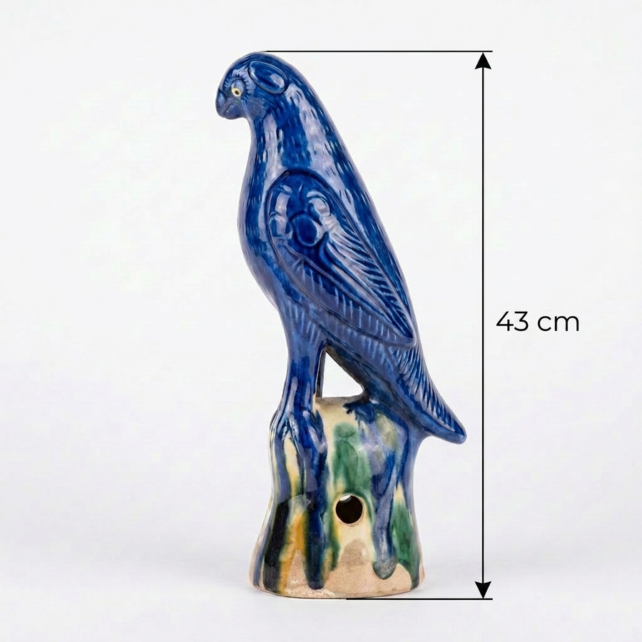 Cobolt Blue Parrot Sculpture - Large