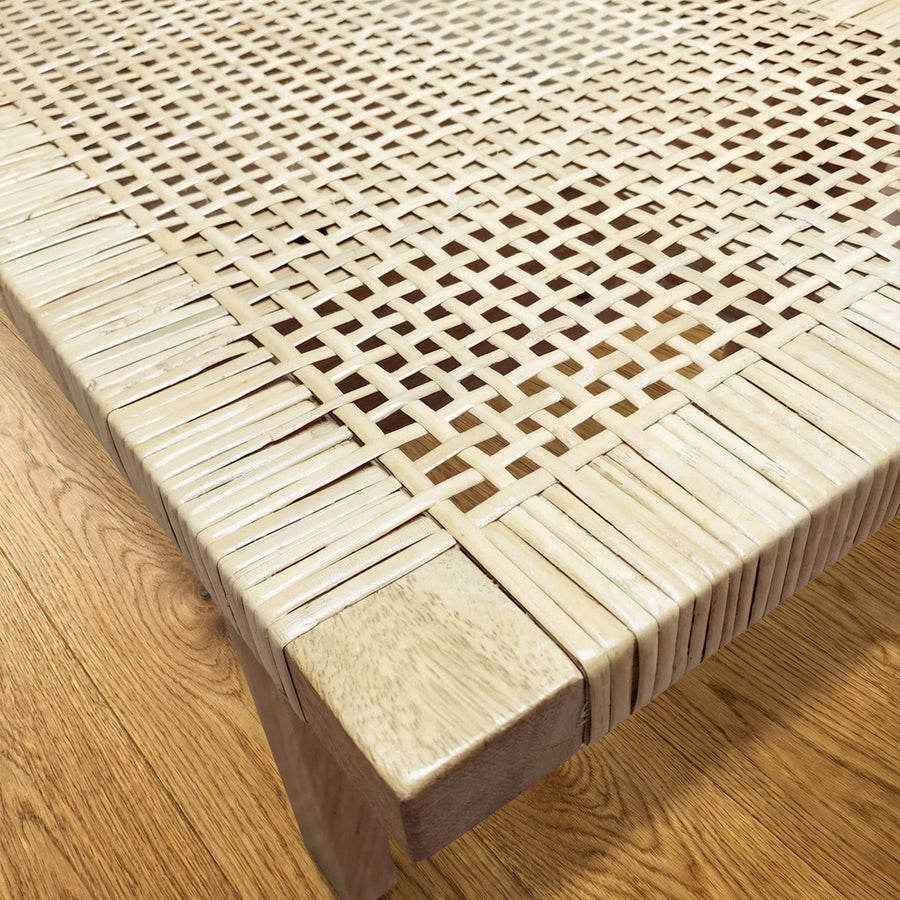 Rattan Beach Wood Bench
