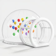 4m inflatable bubble house with entrance tunnel on a light grey background
