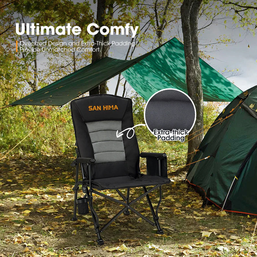 SAN HIMA FOLDING CAMPING CHAIR THICK PADDING RECLINER