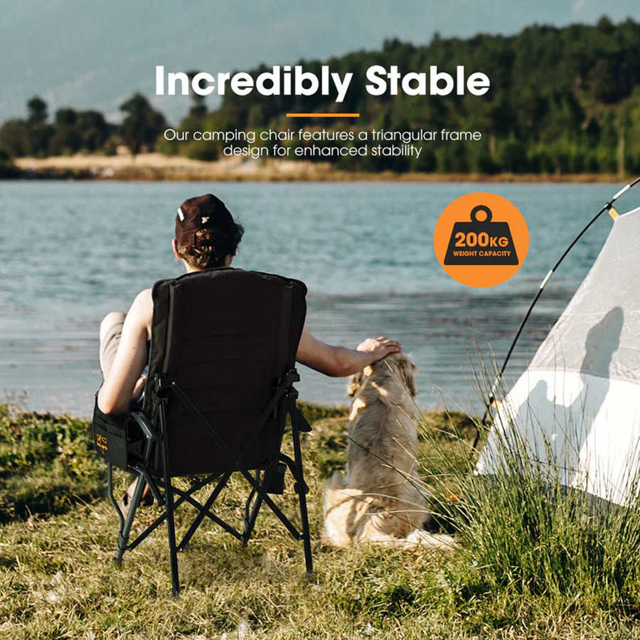 SAN HIMA FOLDING CAMPING CHAIR THICK PADDING RECLINER
